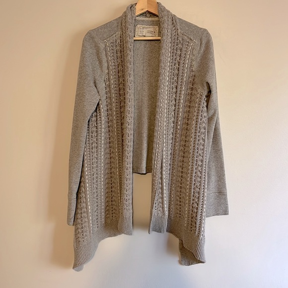 Anthropologie Saturday Sunday Grey Knit Open Front Cardigan - Picture 1 of 4